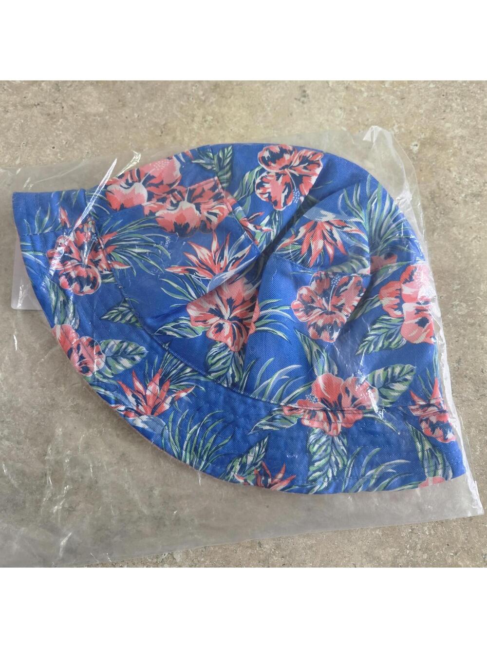 Tori Richard Rock A Hula H Hat L/XL Blue Floral Bucket Hat